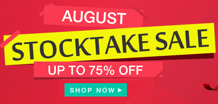 August Stocktake Sale – Up to 75% off!