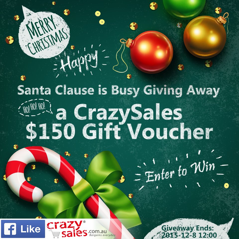 Enter Christmas Giveaway to Win a CrazySales $150 Gift Voucher