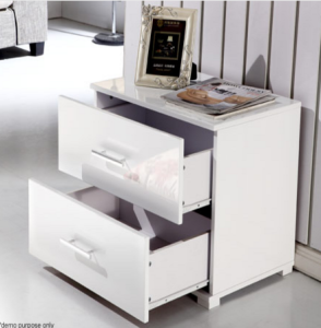 Set of 2 White 2 Drawer Bedside Tables