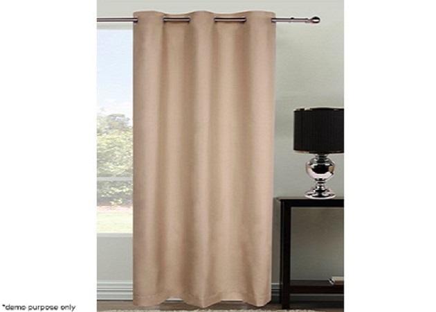 Eyelet Top Curtain Set - 1 Pass Coated Microfibre - Latte