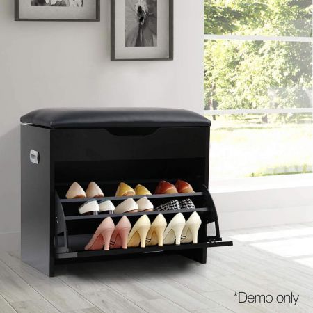 black shoe cabinet